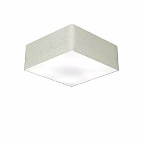 Plafon Quadrado Md-3001 Cúpula em Tecido 12/35x35cm Rustico Cinza - Bivolt