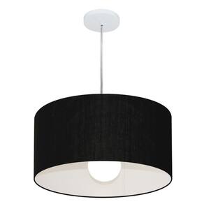 Lustre Pendente Cilíndrico Md-4203 Cúpula em Tecido 45x21cm Preto - Bivolt