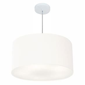Lustre Pendente Cilíndrico Md-4080 Cúpula em Tecido 60x30cm Branco - Bivolt