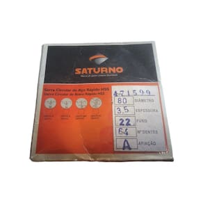 Serra Circular Aço Rápido Hss 80 X 3,5 X 22 Mm 64 Z Saturno