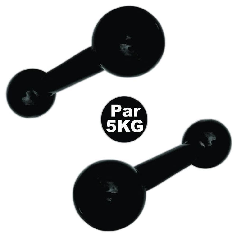 Par De Halter Bola Emborrachado De 5 Kg