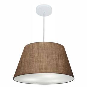 Lustre Pendente Cone Md-4249 Cúpula em Tecido 30/50x35cm Café - Bivolt