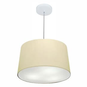 Lustre Pendente Cone Md-4247 Cúpula em Tecido 30/45x40cm Algodão Crú - Bivolt