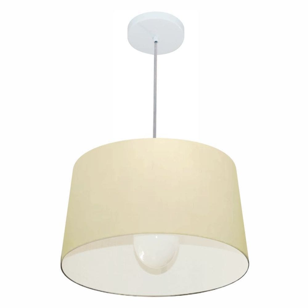 Lustre Pendente Cone Md-4241 Cúpula em Tecido 30/45x40cm Algodão Crú - Bivolt