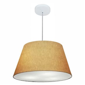 Lustre Pendente Cone Md-4248 Cúpula em Tecido 30/50x35cm Palha - Bivolt