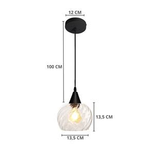 Lustre Pendente Taschibra Elisa Rigato E27 Transparente Bivo