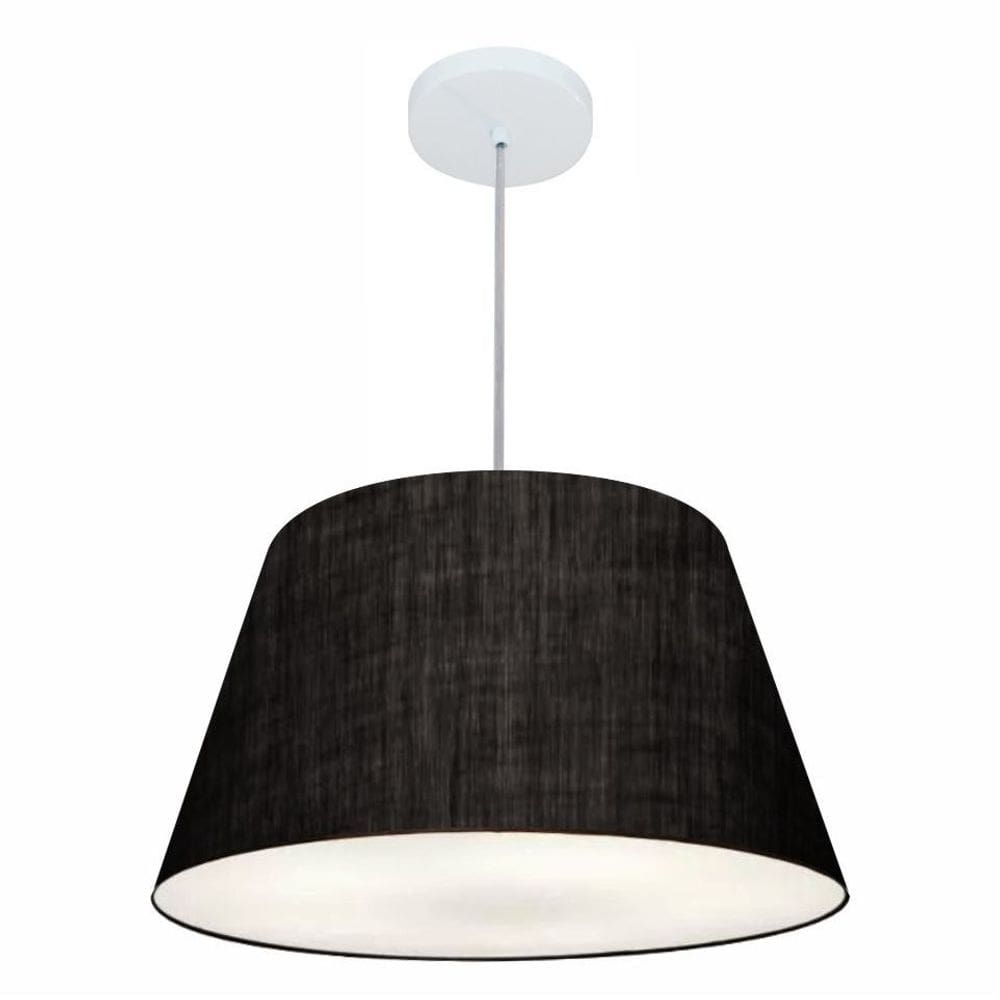 Lustre Pendente Cone Md-4248 Cúpula em Tecido 30/50x35cm Preto - Bivolt
