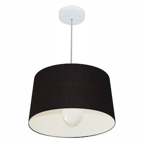 Lustre Pendente Cone Md-4241 Cúpula em Tecido 30/45x40cm Preto - Bivolt