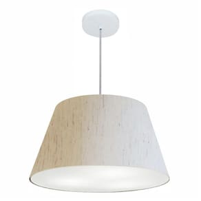 Lustre Pendente Cone Md-4248 Cúpula em Tecido 30/50x35cm Linho Bege - Bivolt