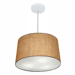 Lustre Pendente Cone Md-4247 Cúpula em Tecido 30/45x40cm Palha - Bivolt