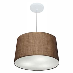 Lustre Pendente Cone Md-4247 Cúpula em Tecido 30/45x40cm Café - Bivolt