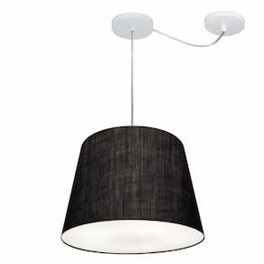 Lustre Pendente Cone Com Desvio Md-4280 CúpulaTec 30/30x40cm Preto - Bivolt