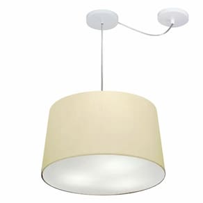 Lustre Pendente Cone Com Desvio Md-4277 Cúpula30/40x45cm Algodão Crú - Bivolt