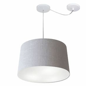 Lustre Pendente Cone Com Desvio Md-4281 Cúpula30/40x45cm Rustico Cinza - Bivolt