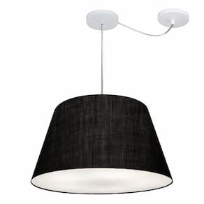 Lustre Pendente Cone Com Desvio Md-4283 Cúpula 30/35x50cm Preto - Bivolt