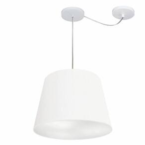 Lustre Pendente Cone Com Desvio Md-4276 CúpulaTec 30/30x40cm Branco - Bivolt