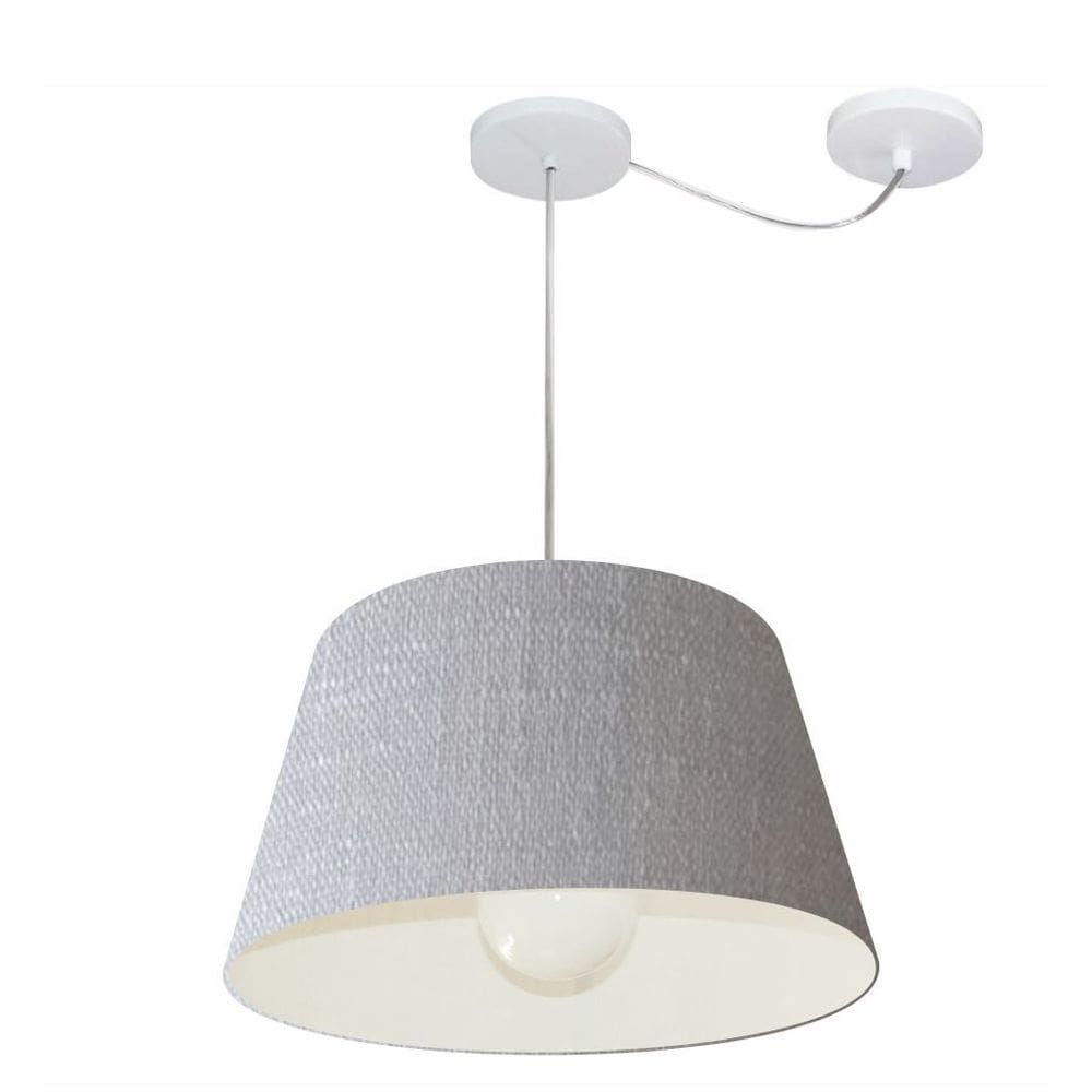 Lustre Pendente Cone Com Desvio Md-4273 CúpulaTec 21/30x40cm Rustico Cinza - Bivolt