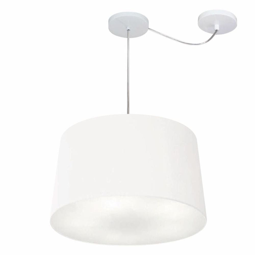 Lustre Pendente Cone Com Desvio Md-4281 Cúpula30/40x45cm Branco - Bivolt