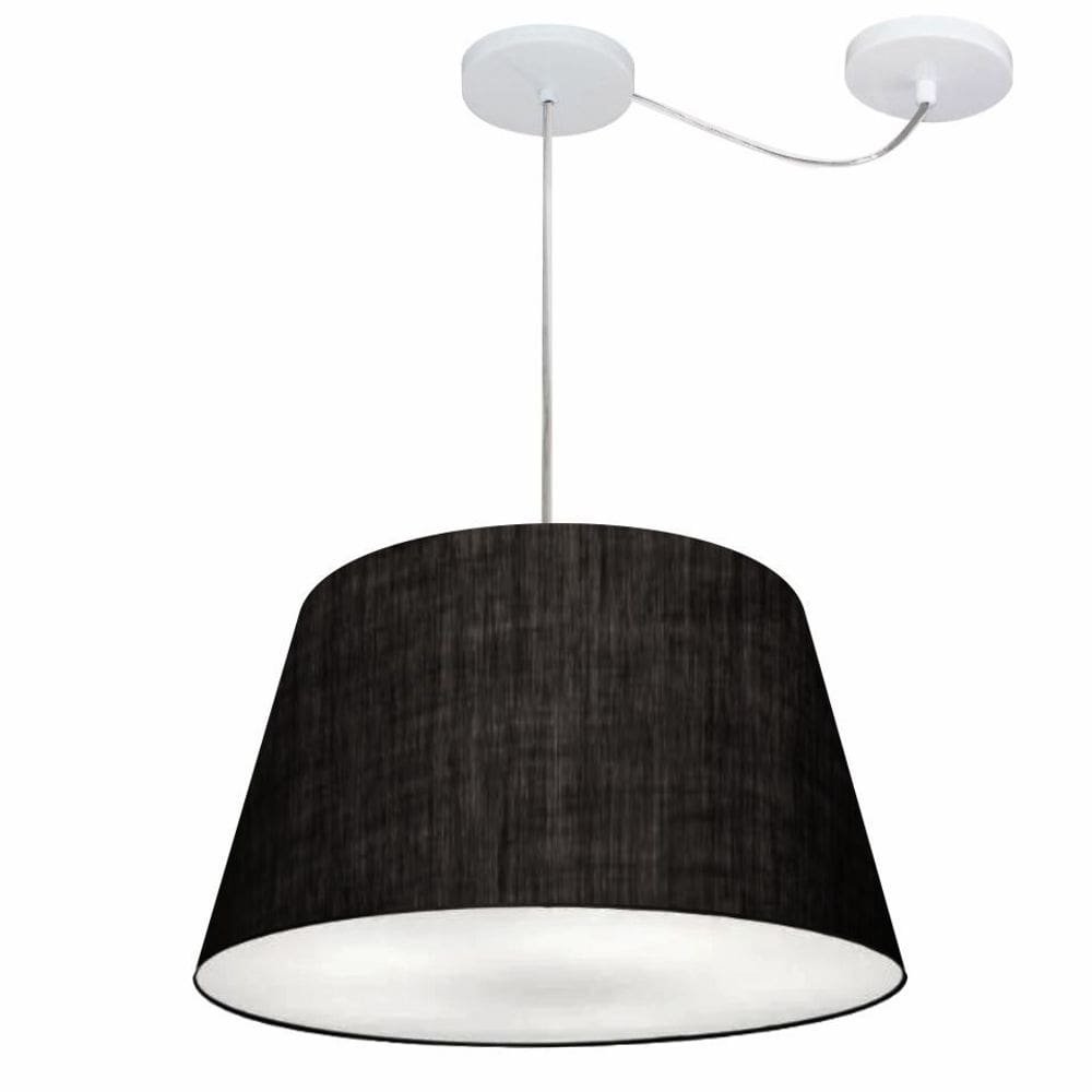 Lustre Pendente Cone Com Desvio Md-4279 CúpulaTec 21/30x40cm Preto - Bivolt
