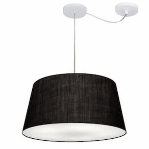Lustre Pendente Cone Com Desvio Md-4282 Cúpula 21/40x50cm Preto - Bivolt