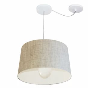 Lustre Pendente Cone Com Desvio Md-4275 Cúpula30/40x45cm Rustico Bege - Bivolt