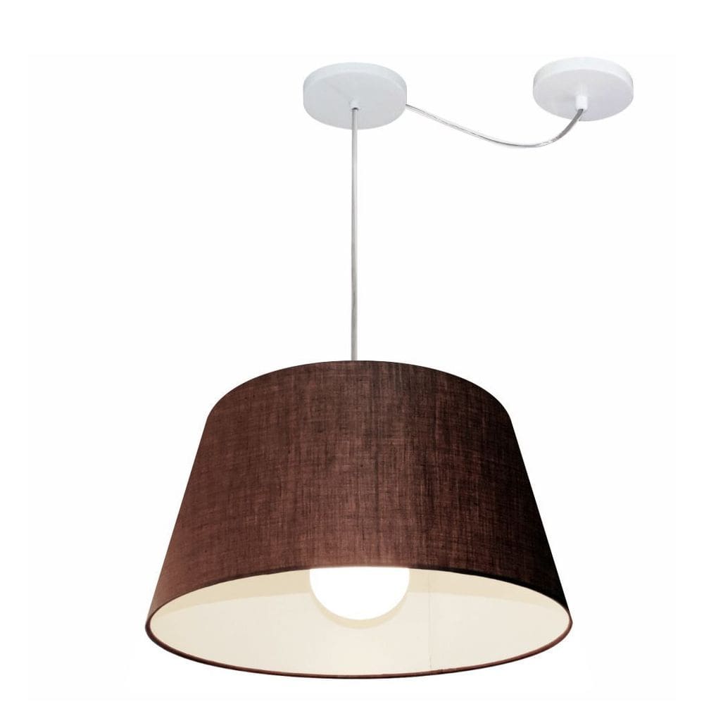 Lustre Pendente Cone Com Desvio Md-4273 CúpulaTec 21/30x40cm Café - Bivolt