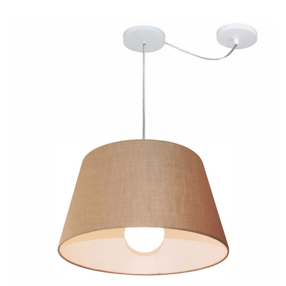 Lustre Pendente Cone Com Desvio Md-4273 CúpulaTec 21/30x40cm Palha - Bivolt