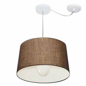 Lustre Pendente Cone Com Desvio Md-4275 Cúpula30/40x45cm Café - Bivolt