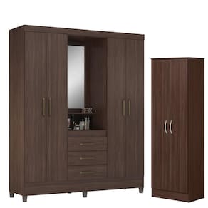 Guarda Roupa Casal Capelinha Persia com Sapateira Multiuso Golden Café - Demóbile