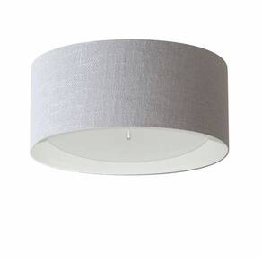 Plafon Cilíndrico Md-3161 Cúpula em Duplo Tecido 50x25cm Cinza / Branco - Bivolt