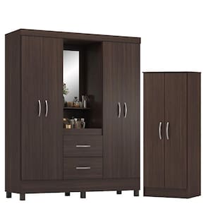 Guarda Roupa Casal Capelinha Lord com Multiuso Viena Café - Demóbile