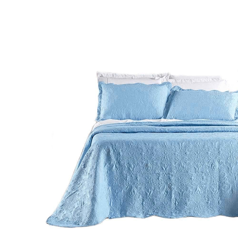 Kit Cobre Leito Colcha Adventure Solteiro Dupla Face - Azul