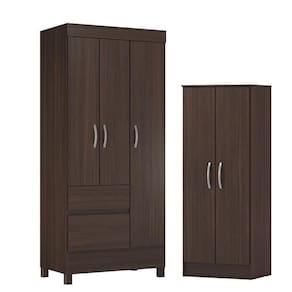 Guarda Roupa Solteiro Wind com Multiuso Viena Café - Demóbile