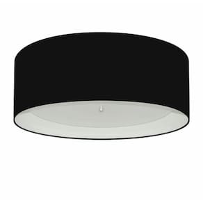 Plafon Cilíndrico Md-3008 Cúpula em Duplo Tecido 60x25cm Preto / Branco - Bivolt