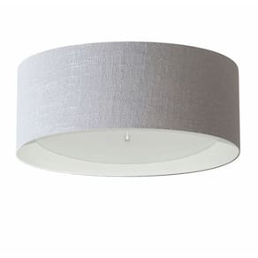 Plafon Cilíndrico Md-3008 Cúpula em Duplo Tecido 60x25cm Cinza / Branco - Bivolt
