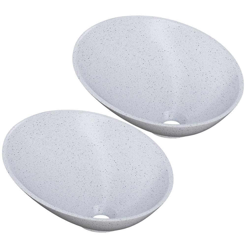 Kit 02 Cubas De Apoio Meia Lua Para Banheiro Lavabo C01 Bm38w Branco Granit - Lyam