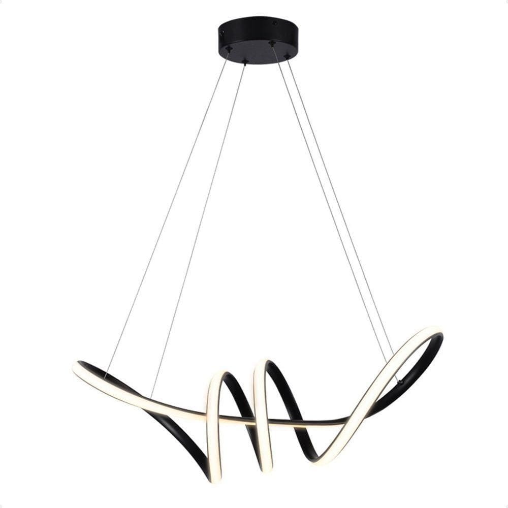 Pendente Led Moderno Taschibra Loop 38w Luz Quente 3000k Bivolt Preto