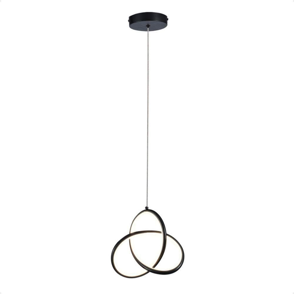 Pendente Led Moderno Taschibra Catar 15w Luz Quente 3000k Bivolt Preto