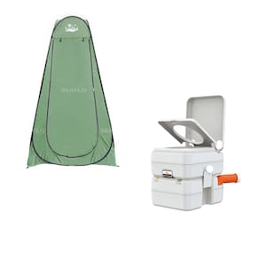 Kit Barraca Tenda Trocador De Roupa Camping Multiuso + Vaso Sanitário Químico Portátil SEAFLO Multifuncional Premium 20