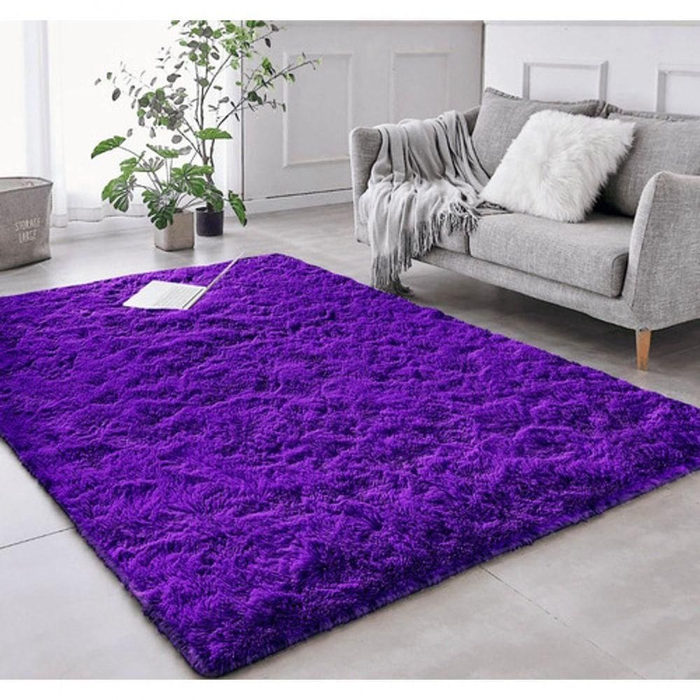 Tapete Sala Felpudo Peludo Roxo 200 X 240 Cm