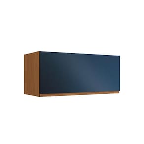Armário Aéreo P/ Cozinha Ciela R648 C/ 1 Porta Basculante 80cm Canela/azul Profundo - Kappesberg