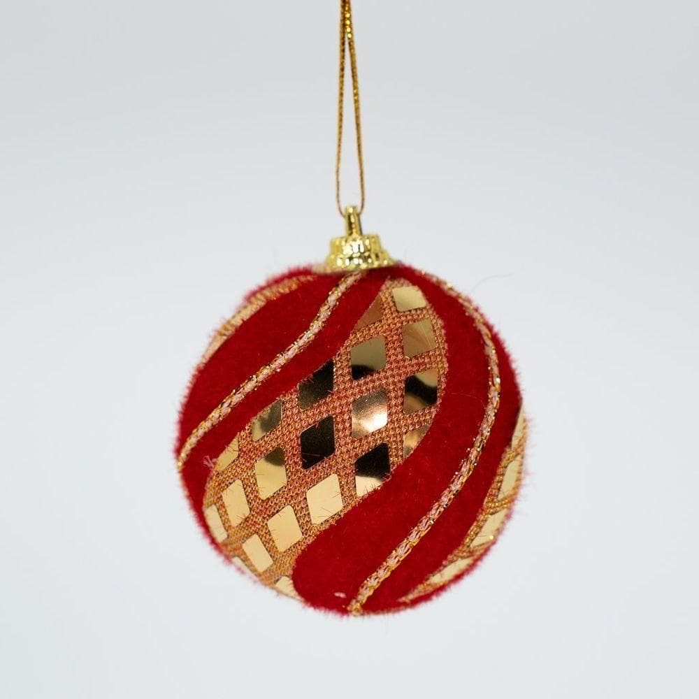 Enfeite Bola Vermelha Arvore Natal Decorativa 6pçs 6cm