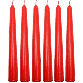 Conjunto 9 Vela Decoração Natalina Vermelho Castiçal De 21cm