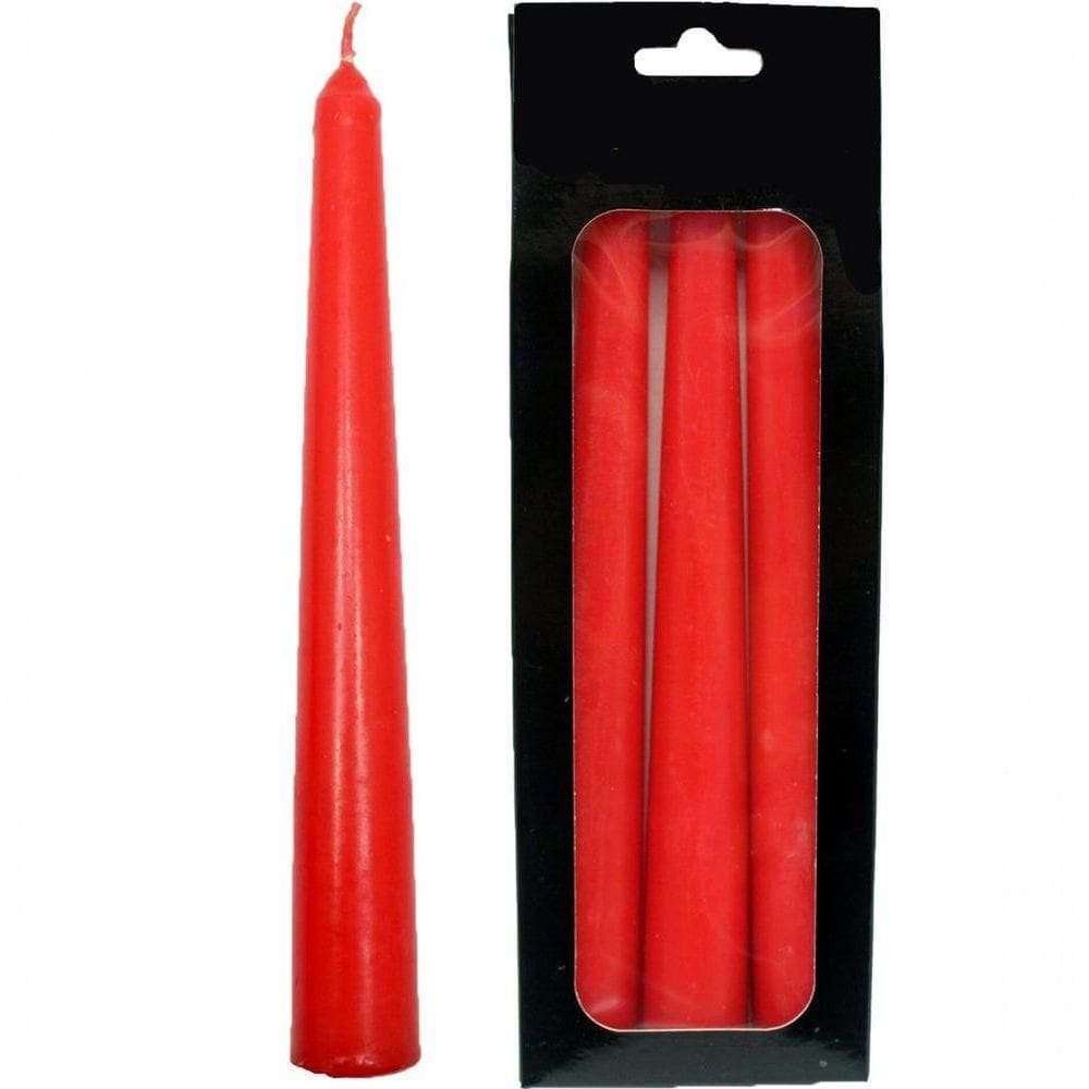 Conjunto 6 Vela Decoração Natalina Vermelho Castiçal De 21cm
