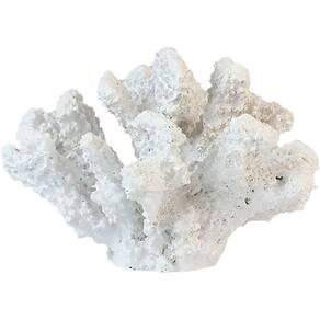Escultura Decorativa Aquário Coral Artificial Resina Branco