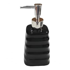 Porta Sabonete Liquido De Cerâmica Modelagem Lavabo Preto