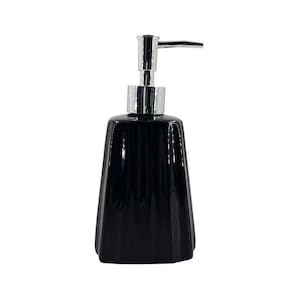 Saboneteira Liquida De Cerâmica Modelagem Lavabo Preto Luxo