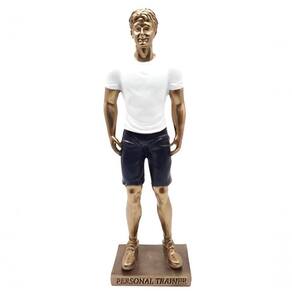 Estatueta Profissão Personal Trainer Resina Escultura 26cm