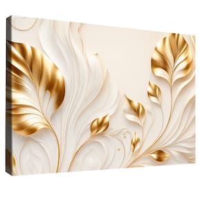 Quadros Decorativo Flores Douradas no Branco