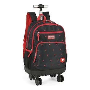 Mochila De Rodinhas Com Alça Up4you Corações Preto Luxcel